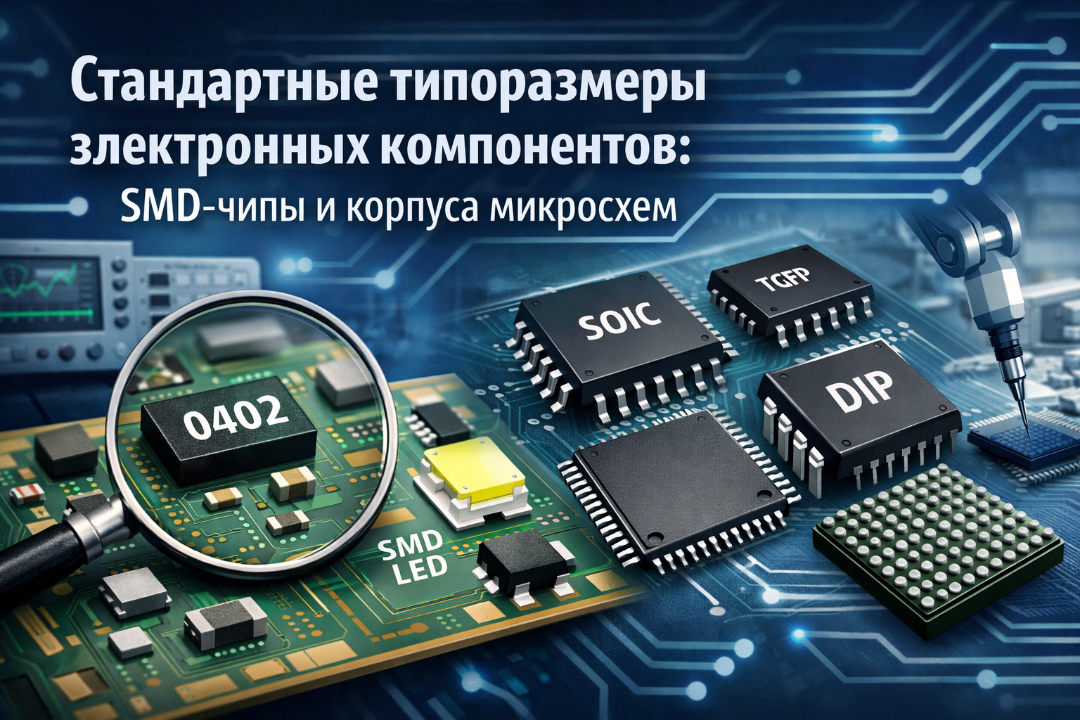 Стандартные типоразмеры электронных компонентов: SMD-чипы и корпуса микросхем